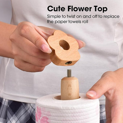 KitchLife Cute Wooden Paper Towel Holder