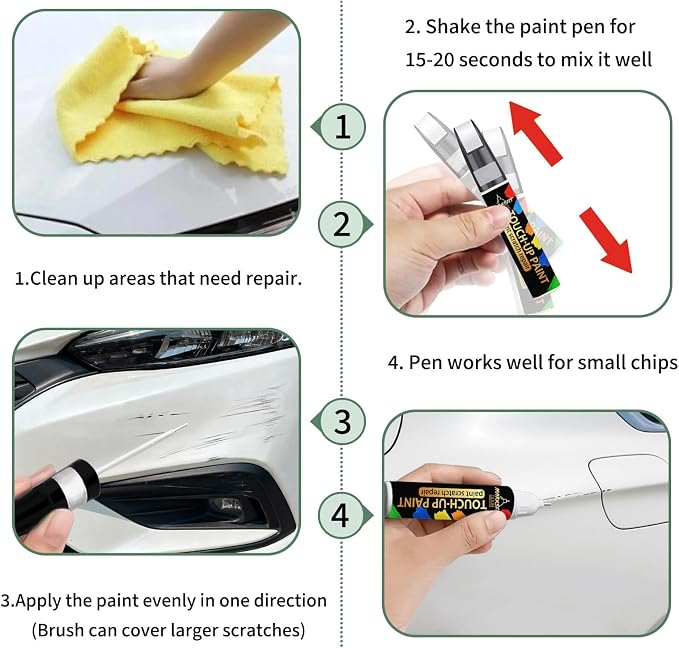 Iconic Silver Metallic(JS) Touch Up Paint For Ford Exact Match-Chips and Nicks 2 in 1 Car Paint Pen Scratch Rapair for Explorer/Ranger/Escape/Edge/F-150/Mustang/Transit