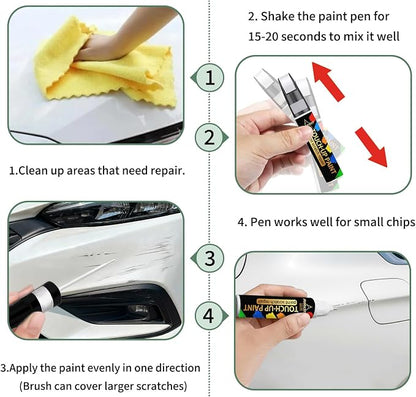 Iconic Silver Metallic(JS) Touch Up Paint For Ford Exact Match-Chips and Nicks 2 in 1 Car Paint Pen Scratch Rapair for Explorer/Ranger/Escape/Edge/F-150/Mustang/Transit