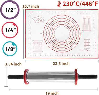 SHIKORI Rolling Pin, Adjustable Rolling Pin