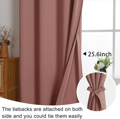 JIUZHEN Dried Rose Blackout Curtains