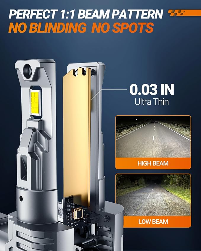 SEALIGHT S1-Pro H11/H8/H9 Fog & Light Bulbs, 40000LM 6500K White H11 Lights, 1600FT Beam, IP67 Waterproof with Fan, 2-Pack for ATV/SUV