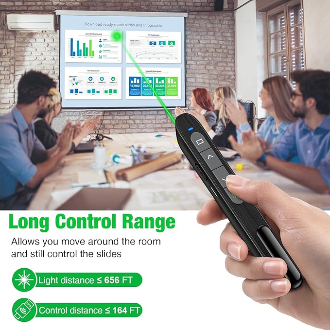 2 in 1 USB Type C Rechargeable Presentation Clicker