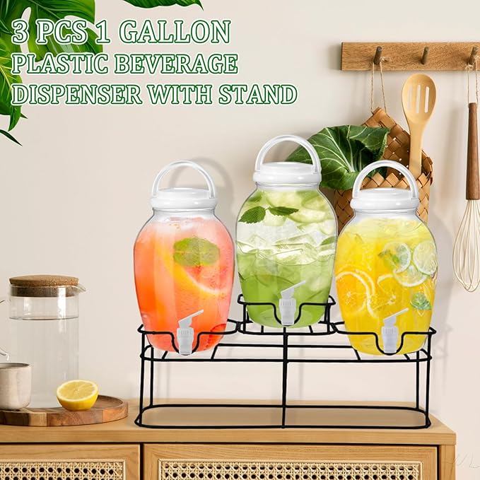 Tanlade 3 Pcs Plastic Drink Dispenser