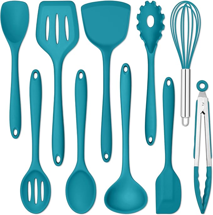 E-far 10 Pieces Silicone Cooking Utensils Set, Heat Resistant Kitchen Utensil