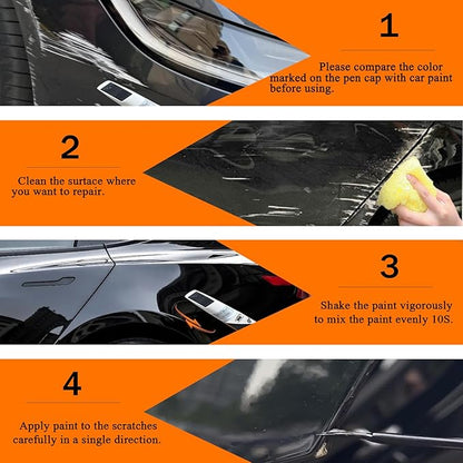 Car Touch up Paint(Solid Black(PBSB)) Compatible with Tesla Model Y/3/X/S, Car Paint Pen Scratch Repair Two-In-One Touch Up Paint, Premium Car Scratch Remover for Deep Scratches