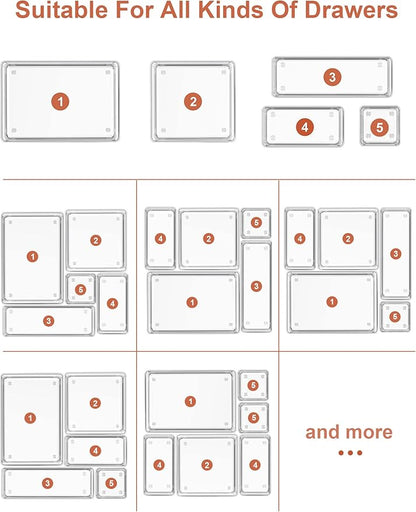 SMARTAKE 16-Piece Drawer Organizer