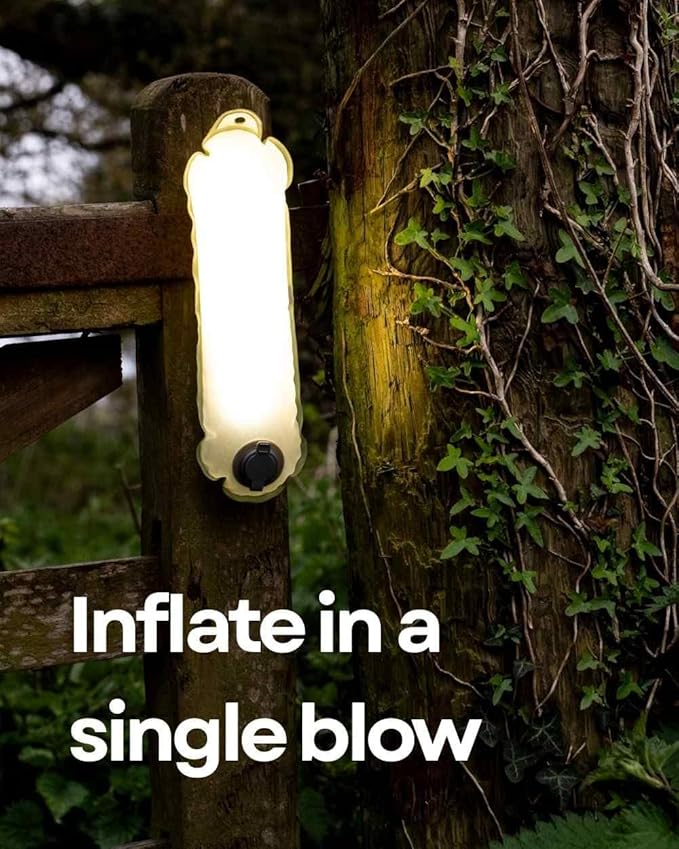 Inflatable Solar Camping Lantern, 4 Lighting Modes, IP66 Waterproof, USB Rechargeable Portable Tent Light (White Light)