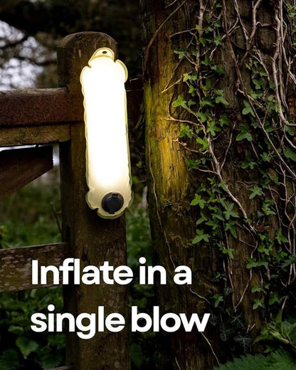 Inflatable Solar Camping Lantern, 4 Lighting Modes, IP66 Waterproof, USB Rechargeable Portable Tent Light (White Light)