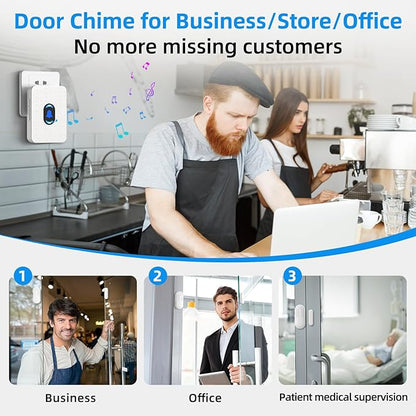 Door Chime, Daytech Wireless Door Sensor Chime 800ft Range Door Entry Chime