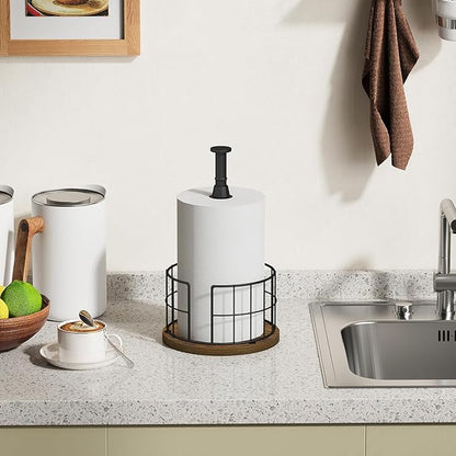 YINMIT Paper Towel Holder Countertop, One-Handed Tear Farmhouse Paper Towel