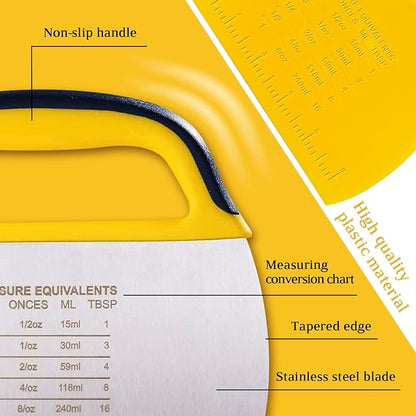 YGDZ Dough Scraper Chopper 2 Pcs, Stainless Steel Dough Cutter