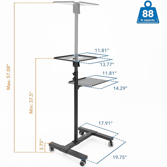 Mount-It! Mobile Projector and Laptop Stand, Rolling Cart
