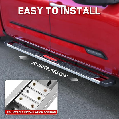 COMNOVA 6 Inch Running Boards Compatible with 2002-2008 Dodge Ram 1500 Quad Cab,2003-2009 Ram 2500 3500 Quad Cab, Non-Slip Plastic Pads Step Bars, Nerf Bars Steps Made with Stainless Steel.
