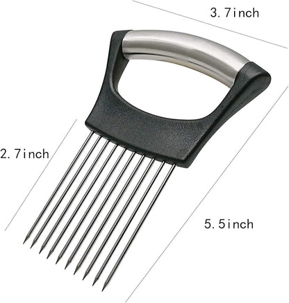Stainless Steel Onion Holder for Slicing,Onion Slicer Holder,Onion Cutter for Slicing of Onions,Tomatoes,Avocados,Eggs and Other Vegetables,KItchen Utensils