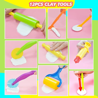 Dough Tool Set, Dough Accessories Includes Storage Container, 3D Animal