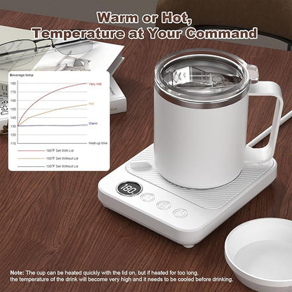 Coffee Mug Warmer & Mug Set for Desk, Smart Coffee Cup Warmer