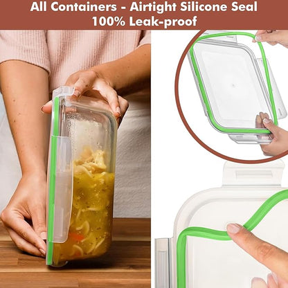 Razab 4 PC 1860ml / 63 Oz / 8 Cups Large Glass Food Storage Containers