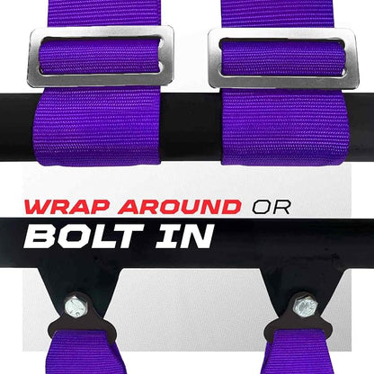 1pc Purple 4 Point Harness for Bucket Seat, Latch Release, 9 Color Options, Racing Harness, Race Car, Off Road, UTV, RZR [6008P2]