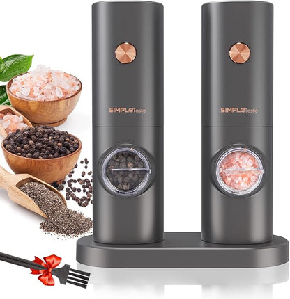 SIMPLETASTE Electric Salt and Pepper Grinder Set