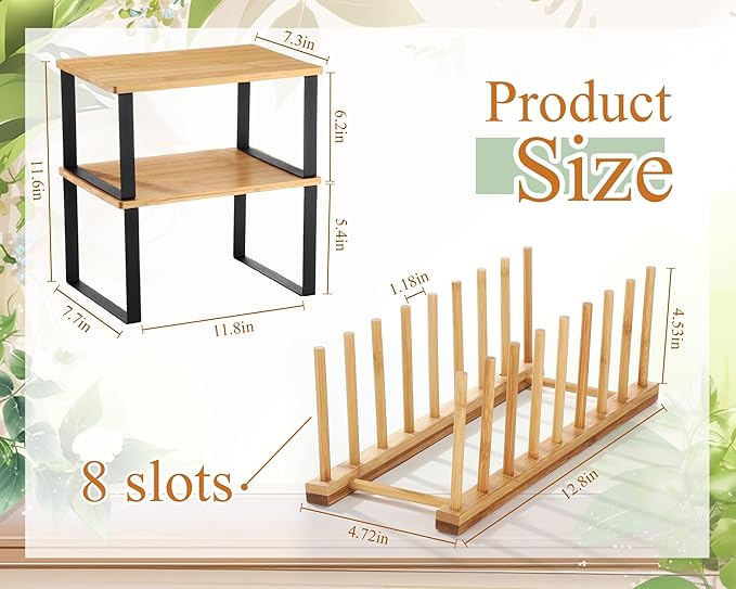 Marsui 4 Pcs Kitchen Organizer Accessories Set Cabinet Organizer Shelf and