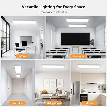 AIKVSXER 6 Pack 1x4 LED Flat Panel Light, 50W 5500LM Surface Mount Ceiling