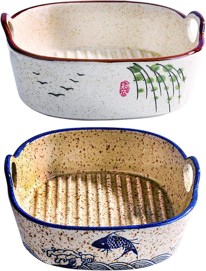 Japanese Style Ceramic Casserole Dish, 6.7-Inch Square Baking Dish