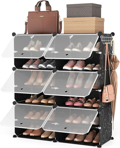 ROJASOP 6-Tier 24-Pair Expandable Shoe Rack Organizer