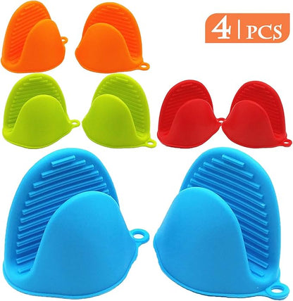 NEPAK 4 Pairs Silicone Cooking Pinch Grips Oven Mitts Potholder