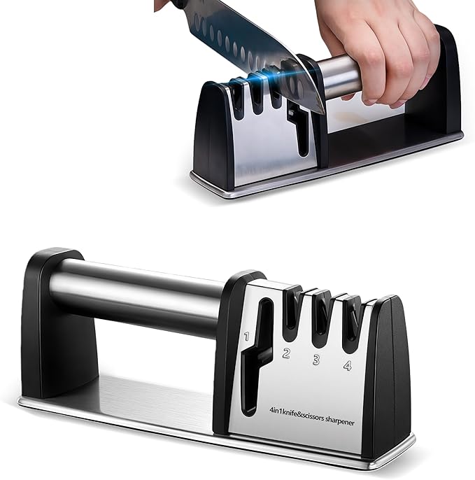 Knife Sharpeners, 4 in 1 Professional Chef's Kitchen Knife Accessories