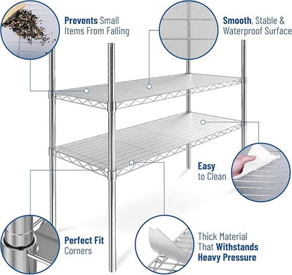 Shelf Liners for Wire Shelf System: Set of 5 in Clear: 12 x 22 inch: Plastic Wire Shelving Shelf Mats