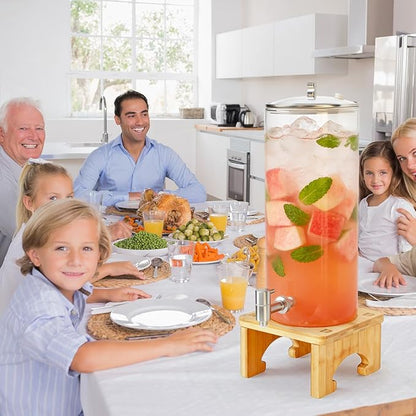 2 Gallon Drink Dispenser, Glass Beverage Dispenser