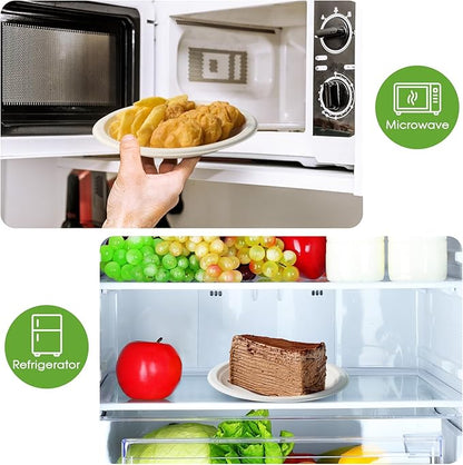 ECOLipak 6 Inch Disposable Compostable Small Paper Plates, 200 Pack Recycled Sugarcane Bagasse Biodegradable Heavy Duty Mini Dinner Appetizer Cake Dessert Plates for Party(White)