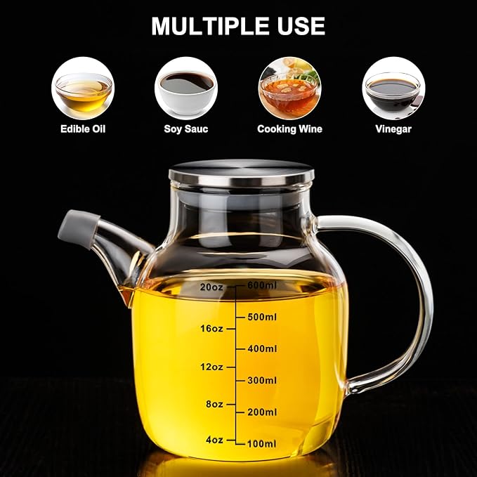 PARACITY Glass Oil Dispenser Bottle