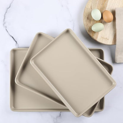 Martha Stewart Gallen 3-Piece Cookie Sheet Set – 13", Ceramic Nonstick