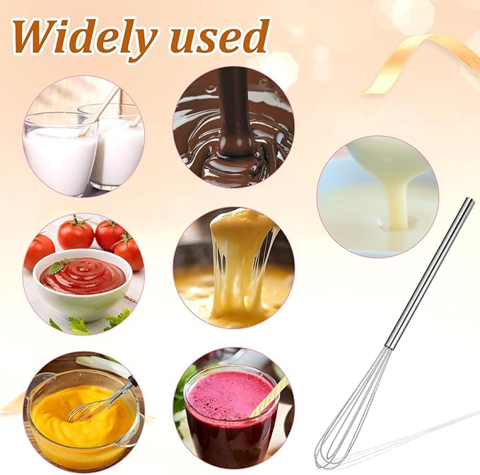 2 Pcs Mini Whisks Set, Stainless Steel Whisk Tiny Egg Whisk, Espresso Matcha