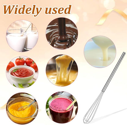 2 Pcs Mini Whisks Set, Stainless Steel Whisk Tiny Egg Whisk, Espresso Matcha