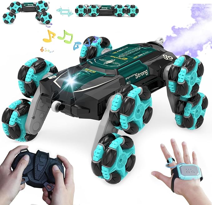 ATHLERIA 8WD Gesture Sensing Rc Stunt Car Toys for Ages 8-13,Hand Remote Control Cars-Double Sided 360°Rotating,Coolest Christmas Birthday Gifts Ideas for Boys Girls Kids Teens 8 9 10 11 12+ Year