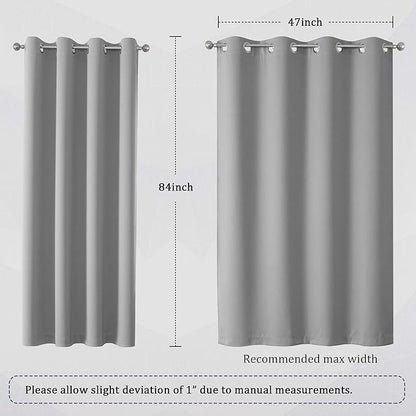 DUALIFE Ultimate Gray Blackout Curtain Panels/Drapes