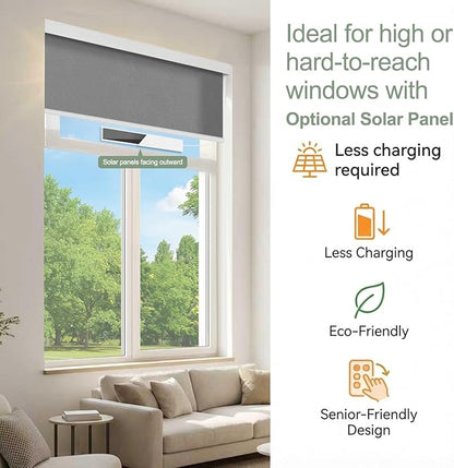 Tipiace Motorized Blinds with Remote Window Roller Shade Wireless Rechargeable