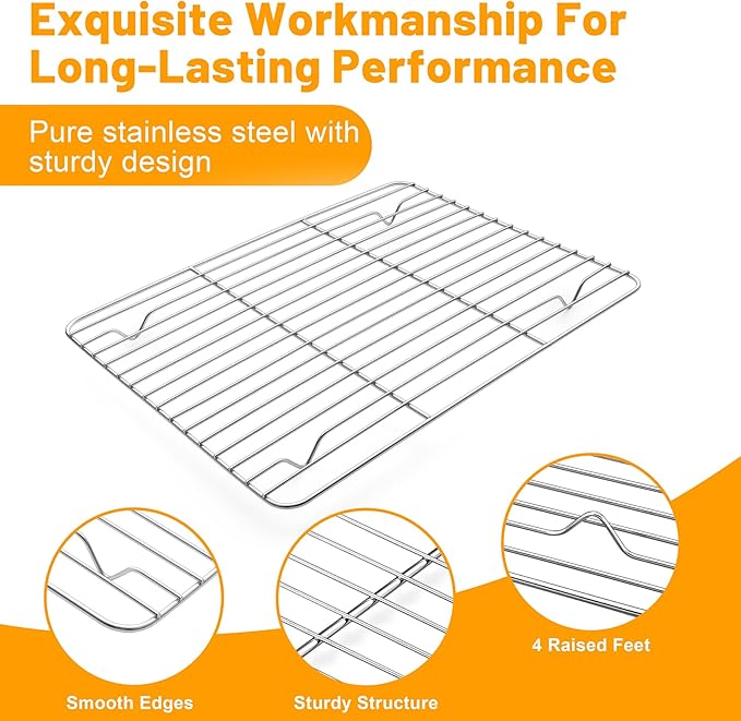 TeamFar Cooling Rack, 11.7” x 9” Stainless Steel Wire Baking Rack
