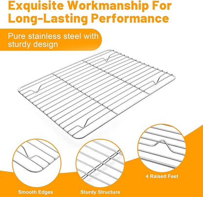 TeamFar Cooling Rack, 11.7” x 9” Stainless Steel Wire Baking Rack