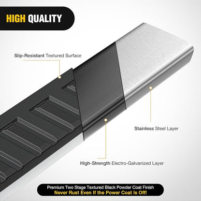 Nilight Running Boards for 2022 2023 2024 2025 2026 Toyota Tundra Crew Max Cab 4 Full Size Doors 6 Inch Stainless Steel Bolt-on Side Step Nerf Bars