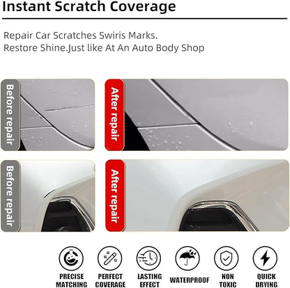 Silver Sky Metallic(1D6) Car Paint Touch Up Pen Compatible with Toyota, 2-In-1 Color Accurate Touch Up Car Scratch Repair Paint Exact Match Toyota Series Automotive Scratch Remover for Nicks&Chips Repair