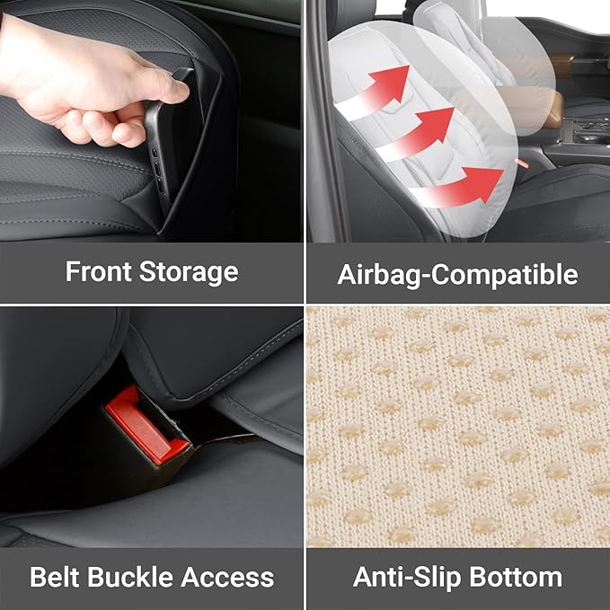 Coverland Custom Fit Car Seat Covers for SUV Compatible with [2008-2018 BMW X5] Premium Car Seat Cover Water Resistant Leather Non-Slip Interior Protecto [Full Set Dark Gray - Size Chart X86]