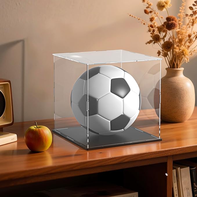 11 Inch Acrylic Case for Display, Clear Display Acrylic Box for Collectibles, Alternative Glass Case with Matt Black Stand for Display Action Figures
