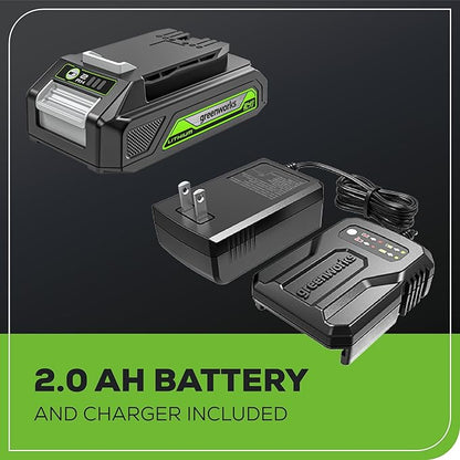 Greenworks 24V Cordless Lantern, Portable 500 Lumens Camping Light with Hook and Two USB Output Ports, 3 Modes, Mini Area Light with 2Ah Battery and Charger