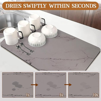 Dish Drying Mats for Kitchen Counter, Quick Dry Dish Rack Pad
