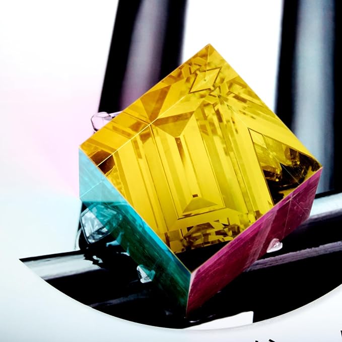 CMY Mixing Color Cube, 80mm (3.15 inch) Acrylic Prism for Home or Office Decoration, CMYcube Physics Toys Science Educational Gift for Kids, 8cm
