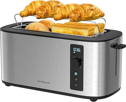 Toaster 4 Slice with Countdown Timer, Extra Wide Slots